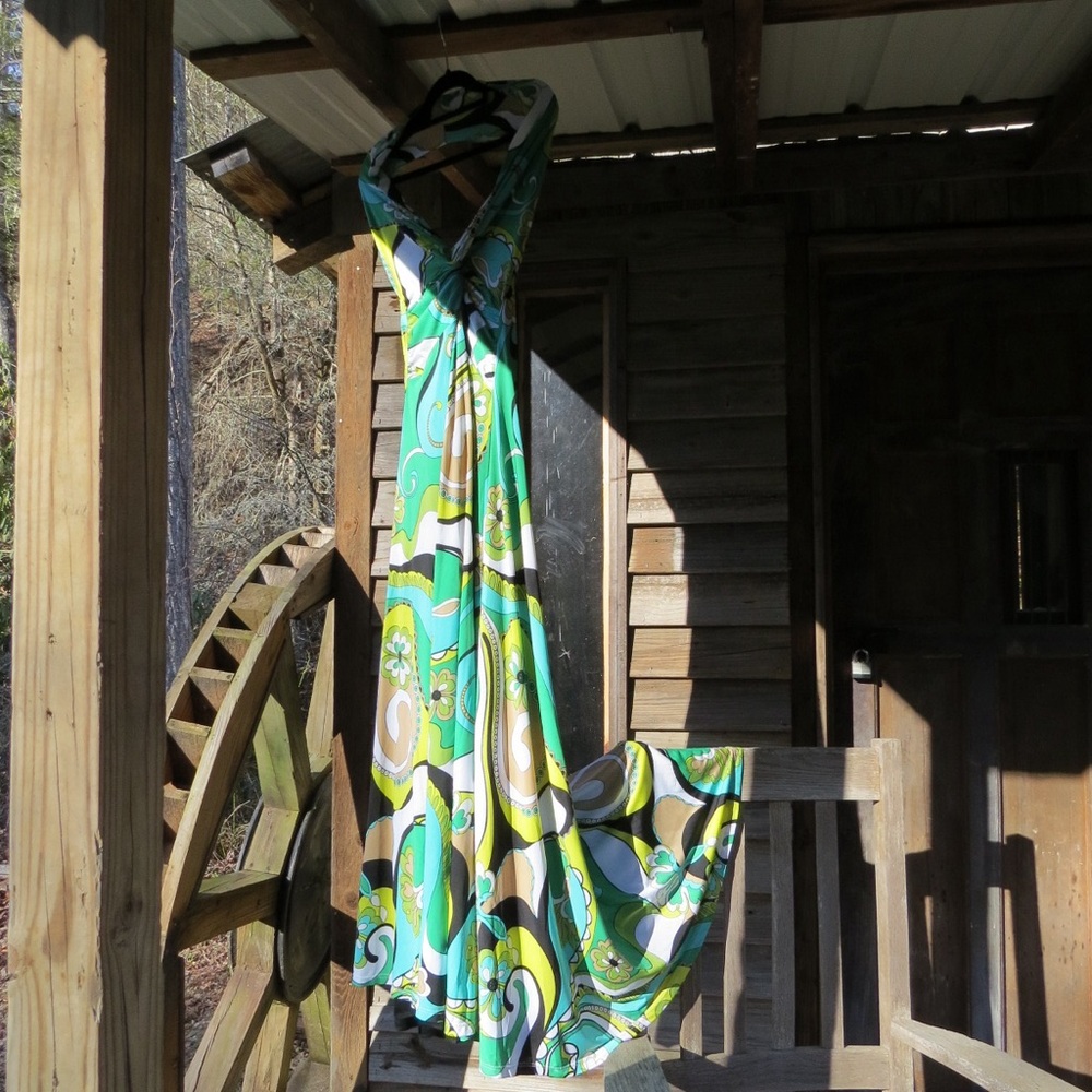 Colorful Halter Maxi Dress
